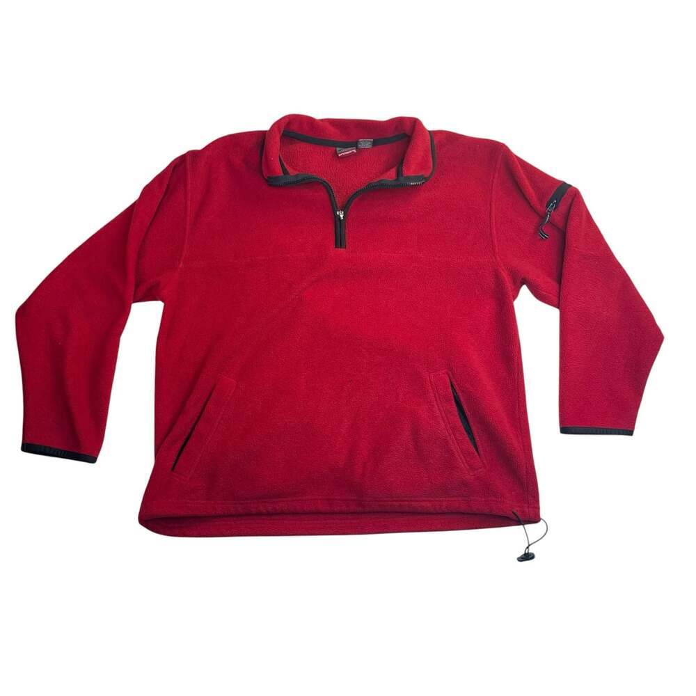 Prospirit Red Fleece Quarter Zip Pullover Size Large